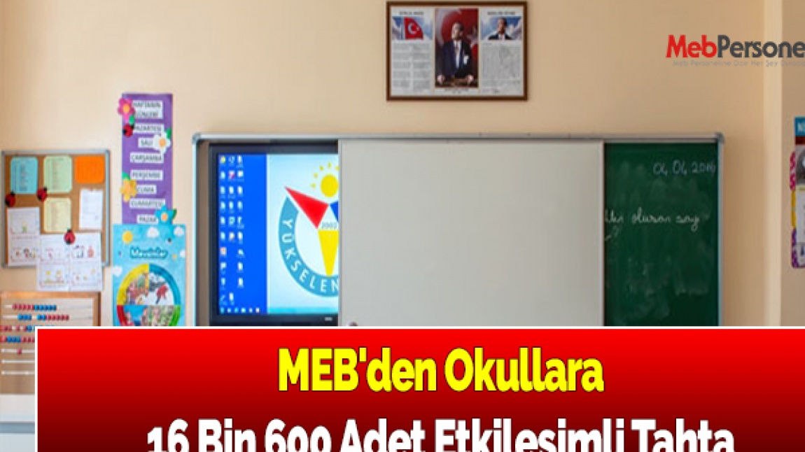 ''MEB'den Okullara 16 Bin 600 Adet Etkileşimli Tahta''